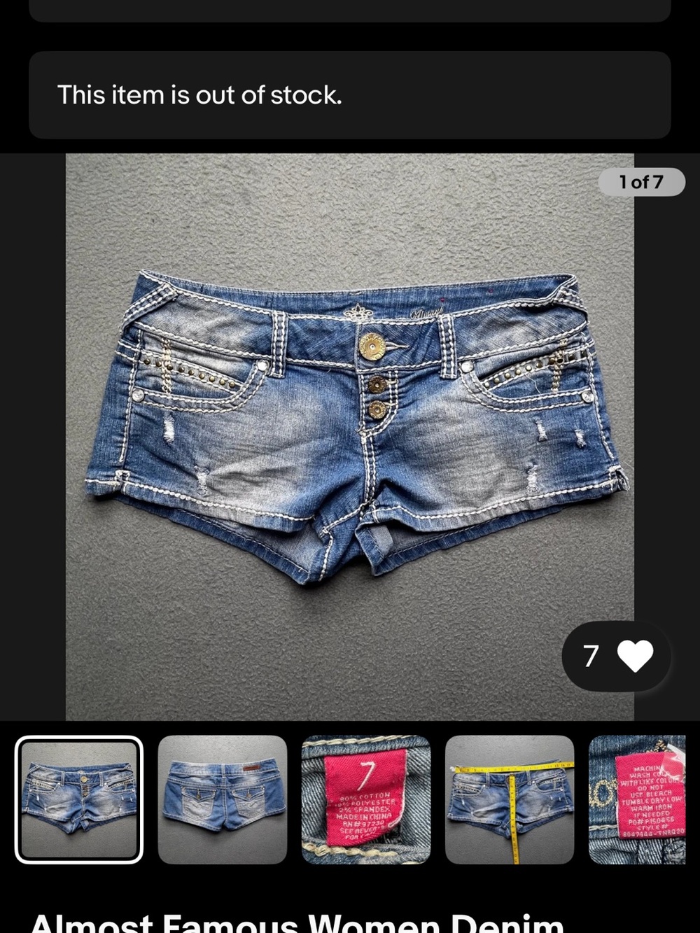 Almost Famous Shorty McBlingBling Low-Rise Denim Short Shorts